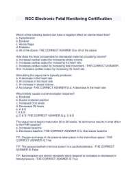 NCC Electronic Fetal Monitoring Certification Test Bank (Latest 2025/2026)