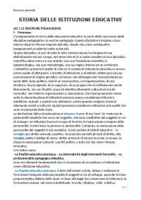 STORIA DELLE ISTITUZIONI EDUCATIVE - Riassunto generale