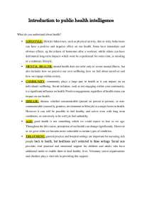 Introduction to public health intelligence notes