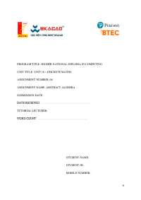 Assignment 04 - Discrete Math BTEC