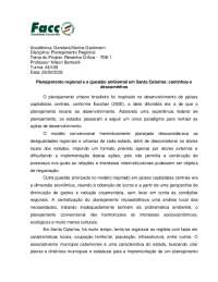 Resenha Crítica do artigo: Planejamento regional e a questão ambiental em Santa Catarina