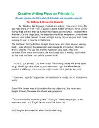 Creative Writing Piece on Friendship