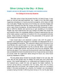 Silver Lining in the Sky - A Story (English Literature)