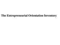 Entrepreneurship Assessment