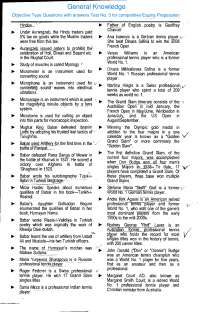 General Knowledge Objective Type Questions with answers Test No, 3 for competitive Exams P