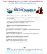General Knowledge Questions with answers -test 34 for all types of competitive Exams
