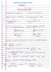 1. ALGEBRA Handwritten Notes - Docsity