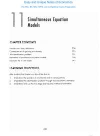 Applied Econometrics - Simultaneous Equation Models Easy and Unique Notes of Economics
