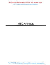 Mechanics (Mathematics) MCQs with answer keys For PPSC & all types of competitive exams pr