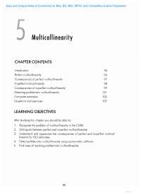 Multicollinearity in the CLRM