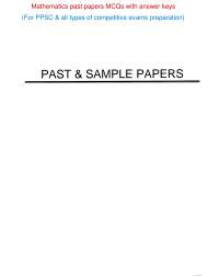 Mathematics past papers MCQs with answer keys For PPSC & all types of competitive exams