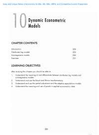 Applied Econometrics - Dynamic Econometric Models Easy and Unique Notes of Economics