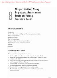 Applied Econometrics - Misspecification_ Wrong Regressors, Measurement Errors, and Wrong
