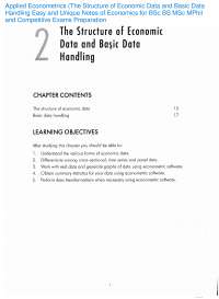 Applied Econometrics (The Structure of Economic Data and Basic Data Handling Easy and Uniq