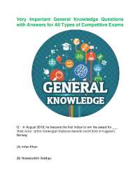 Very Important General Knowledge Questions with Answers for All Types ...