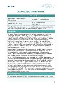 Atividade individual de Contabilidade Financeira - FGV