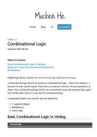 Combinational Logic in Verilog: Understanding Multiplexers and Combinational Components