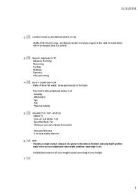 Physical Fitness Components