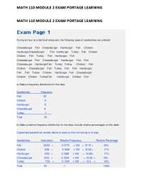 MATH 110 MODULE 2 EXAM PORTAGE LEARNING | Exams Nursing | Docsity