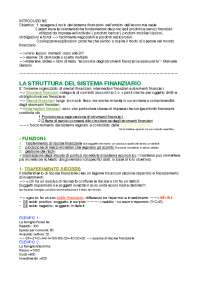 primi 5 capitoli dell'esame di sistemi e strumenti finanziari unibg