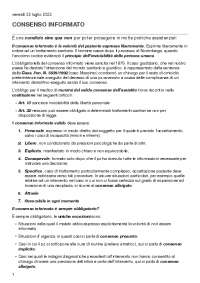 CONSENSO INFORMATO, VARI TIPI DI MODELLO | Appunti di Etica | Docsity