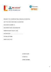 Assignment 1 - Data Structure and Algorithms