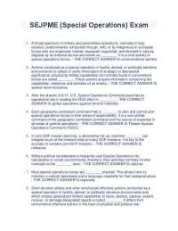 SEJPME (Special Operations) Exam (Latest 2025/2026) Download to Score A