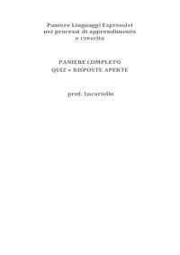 Paniere quiz +aperte Linguaggi espressivi  processi dell'apprendimento prof. Lucariello