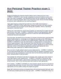 Ace Personal Trainer Practice exam 1 2022.