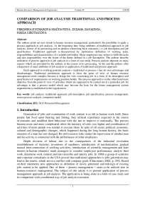 Utilization of Process Approach in Job Analysis: A Case Study