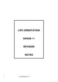 LIFE ORIENTATION GRADE 11 REVISION NOTES