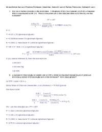 Extra Practice Mixed Gas Law Problems Answers