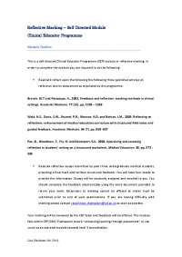 Reflective Marking in Medical Education: Understanding Models and Benefits