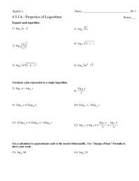 9.5 CA - Properties of Logarithms