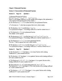 Chapter 3 Polynomial Functions