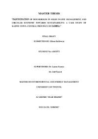 Sustainable Waste Management in Kabwe, Zambia: Challenges and Opportunities
