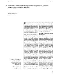 Personal Statement Writing as a Developmental Process: A Reflection from One Advisor