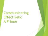 Effective Communication: Strategies, Barriers and Individual Responses