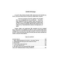 COVID-19 Essays