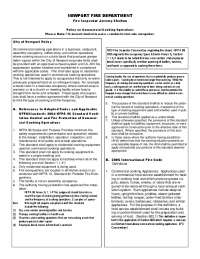 Newport Fire Dept. Policy: Fire Safety for Restaurants & Businesses