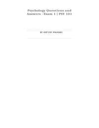 Psychology Questions and Answers - Exam 1 PSY 101