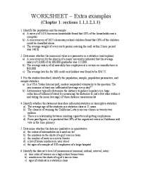 WORKSHEET – Extra examples - (Chapter 1