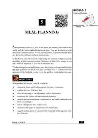MEAL PLANNING