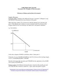 Economics 201: Principles of Microeconomics - Efficiency of Markets and Surplus Measures