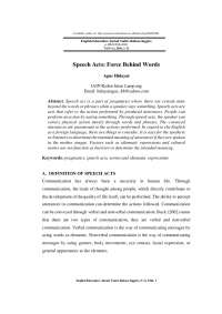 Speech Acts: Force Behind Words