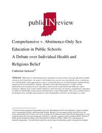 Comprehensive v. Abstinence-Only Sex Education in Public ...