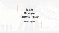 To Kill a Mockingbird Chapters 1-4 Recap