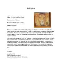 Book Review Title: The Lion and the Mouse