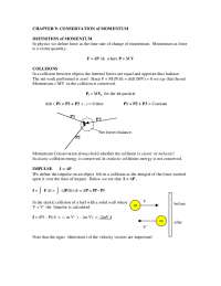 CHAPTER 9- CONSERVATION of MOMENTUM DEFINITION ...
