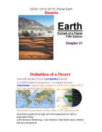 Deserts: Definition, Types, Weathering, Erosion, and Landforms